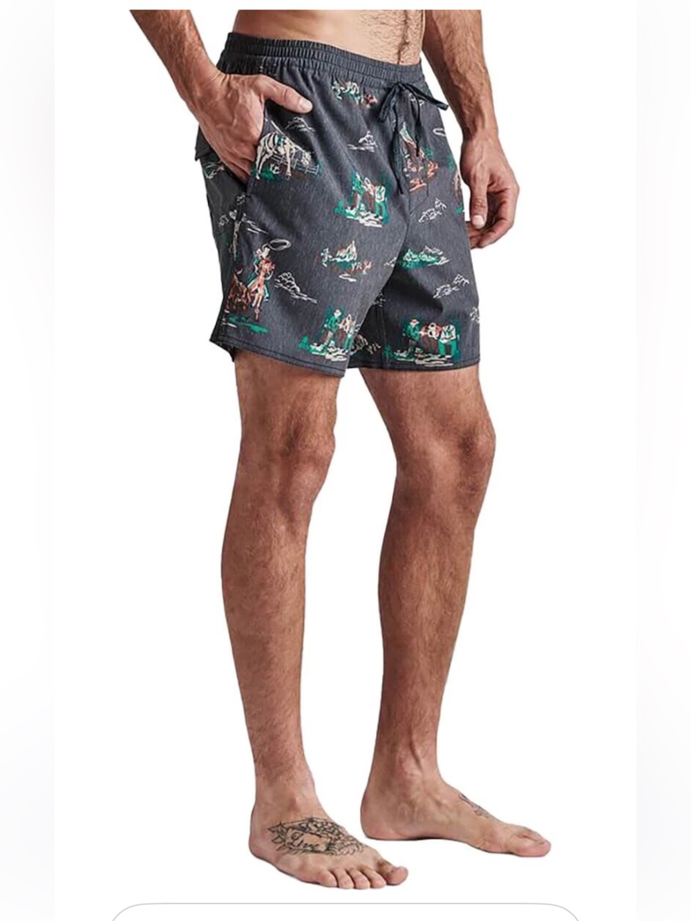Roark Charcoal Ranch Hand 16” Board Shorts Size M